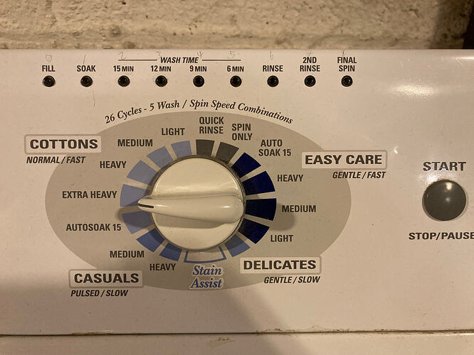 Washer LEDs numbered